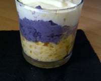Verrine potimarron, vitelotte, camembert
