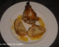 Cuisse de poulet farci cuit aux four dans une marinade au miel.