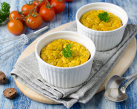 Soufflé léger à la carotte et douceur de Vache Qui Rit® Bio