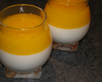 Panna cotta à la noix de coco et son coulis de mangue