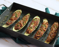 Courgettes farcies boeuf et ciboulette