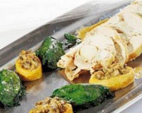 Ballotine de volaille farcie aux noix de Saint-Jacques et Fourme d'Ambert