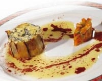 Chartreuse de lotte à la Fourme d'Ambert, brunoise de légumes