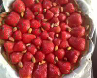 Tarte aux fraises et crème d'amande à la pistache