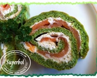 Biscuit roulé au persil et saumon