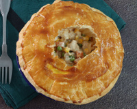 Chicken pot pie ou fausse tourte poulet maïs et petit pois