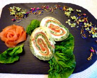 Omelette roulée saumon épinards