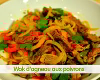 Wok d'agneau aux poivrons