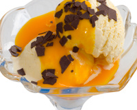 Glace maison mangue façon stracciatella