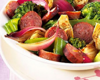 Poêlée de légumes et saucisses de Toulouse