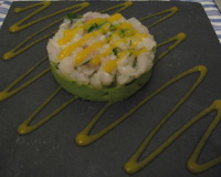 Tartare de cabillaud avocat et coulis de mangue