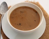 Veloué de potimarron au champignons et basilic