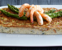 Terrine d’asperges vertes aux gambas et crabe
