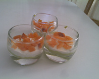 Verrine avocat-saumon-boursin