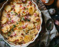 Gratin de pommes de terre au jambon fromage