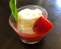 Île flottante aux Fraises du Périgord IGP et à la menthe