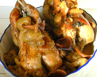 Perdrix aux raisins et aux champignons des bois