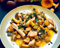 Émincé de poulet aux girolles