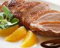 Canard gourmand sauce chocolat-orange