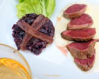 Un morceau de choix de boeuf de Chalosse des Landes, cuisiné à la Ch'ti, avec une tatin de chou rouge et une onctueuse sauce au Maroilles.La Basse côte de boeuf de Chalosse…