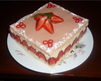 Fraisier et crème mousseline au kirsch