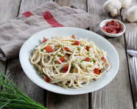 Spaghetti 3 minuti à la crème express de champignons