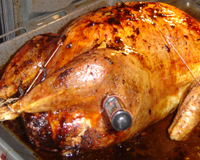 Dinde farcie aux boudins blancs truffes et pleurotes