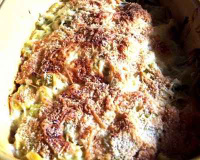 Lasagnes aux poireaux et au saumon fumé