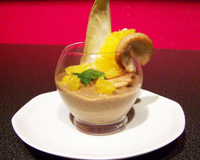 Verrine de boudin blanc, lentilles et agrumes