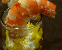 Verrine de crevettes et mangue d'Inde