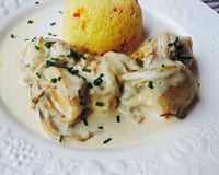 Sauté de poulet à la crème Saint Agur®