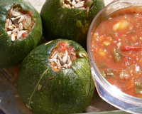 Courgettes farcies aux légumes et graines de tournesoles farcies aux légumes et graines de tournesol