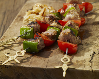 Brochettes de bœuf aux poivrons