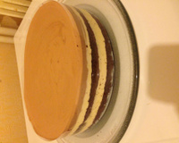 Entremet aux 3 chocolats et son miroir de chocolat noir