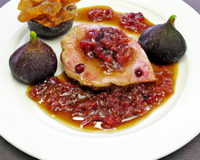 Chapon aux chutney de figues et gelée de groseille