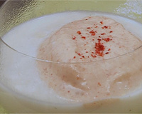 Velouté de panais, mousse chorizo