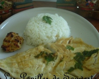 Une marinade orientale avec du persil, du cumin, de l'ail etc...