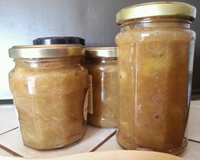 Confiture bananes et rhubarbe
