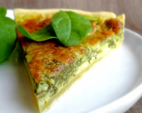 Quiche au Saint Marcellin IGP & pousses d'épinards