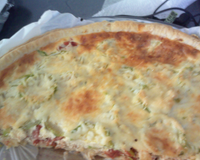 Tarte courgette / tomates / gruyère / pancetta