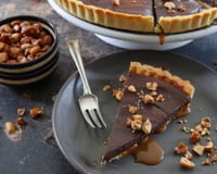 Tarte au chocolat noir et caramel au beurre salé