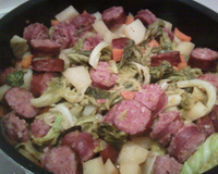 Saucisses au chou vert