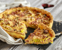Quiche aux poireaux et lardons