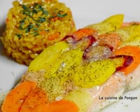 Saumon en papillote aux carottes