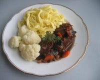 Bœuf à la bière, aux épices douces et pleurotes