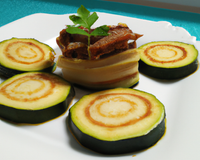 Lamelles de courgette au foie gras