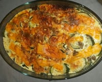 Gratin de courgettes aux lardons