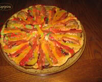 Tatin poivrons, aubergine, camembert