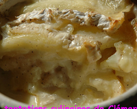 Un gratin sucré-salé avec l'association classique pommes/camembert....