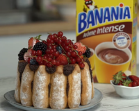 Charlotte au Banania et aux fruits rouges